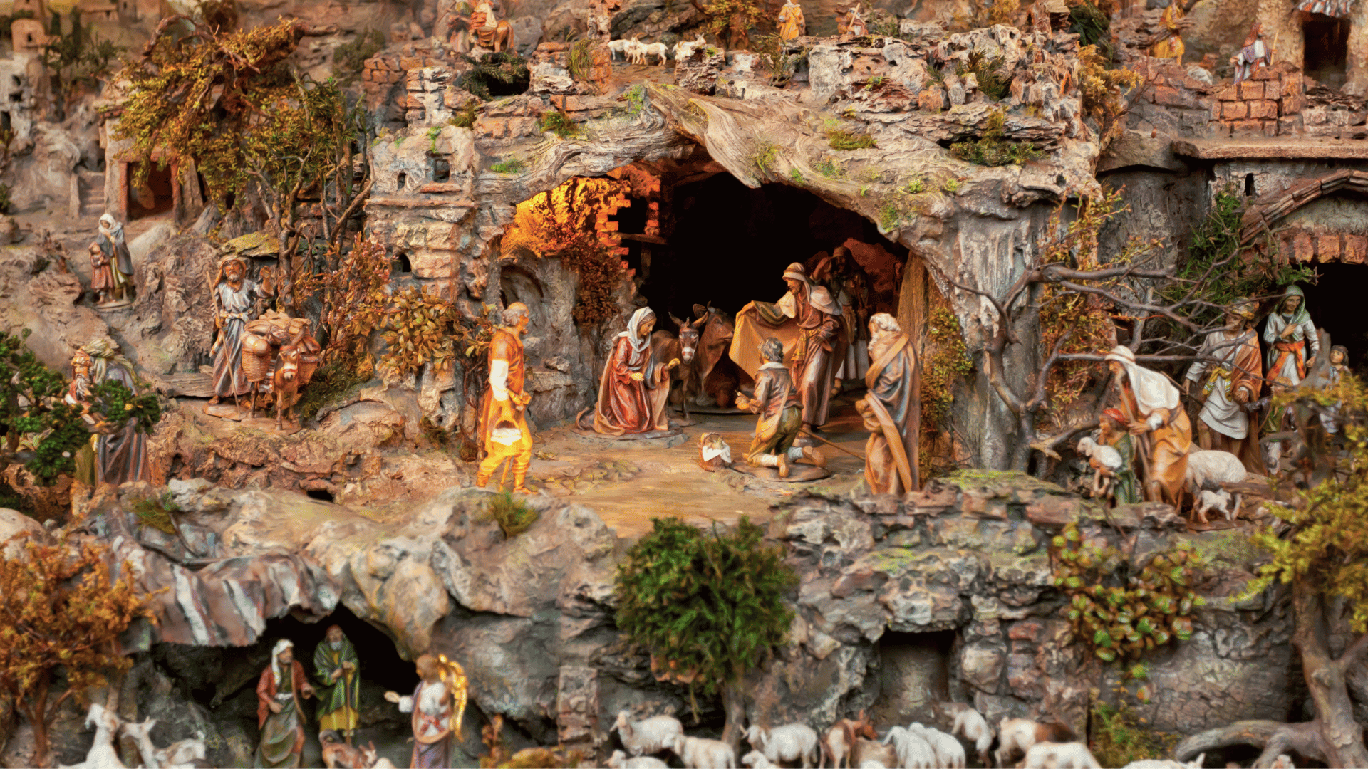 De kerststal een magiasch schouwspel