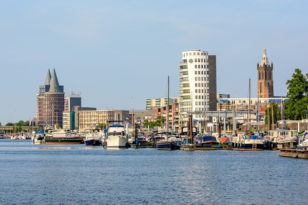 Roermond marina and skyline